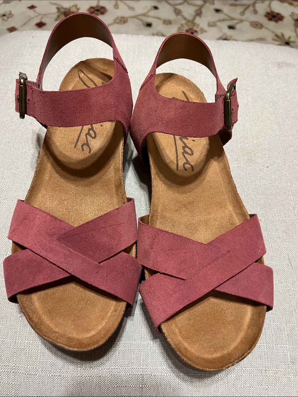 Zodiac Women's Crisscross Suede Ankle-Strap Sandals - Rose